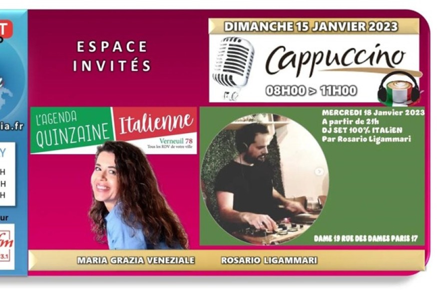 Cappuccino # 15 janvier 2023 - invités Maria Grazia Veneziale et Rosario Ligammari