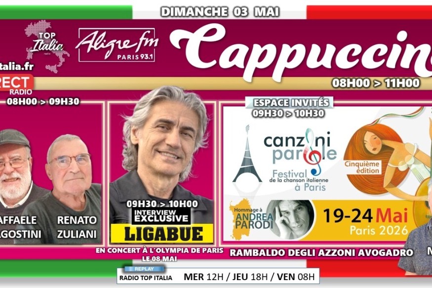 Cappuccino # 3 mai 2026 - invité Rambaldo Degli Azzoni Avogadro